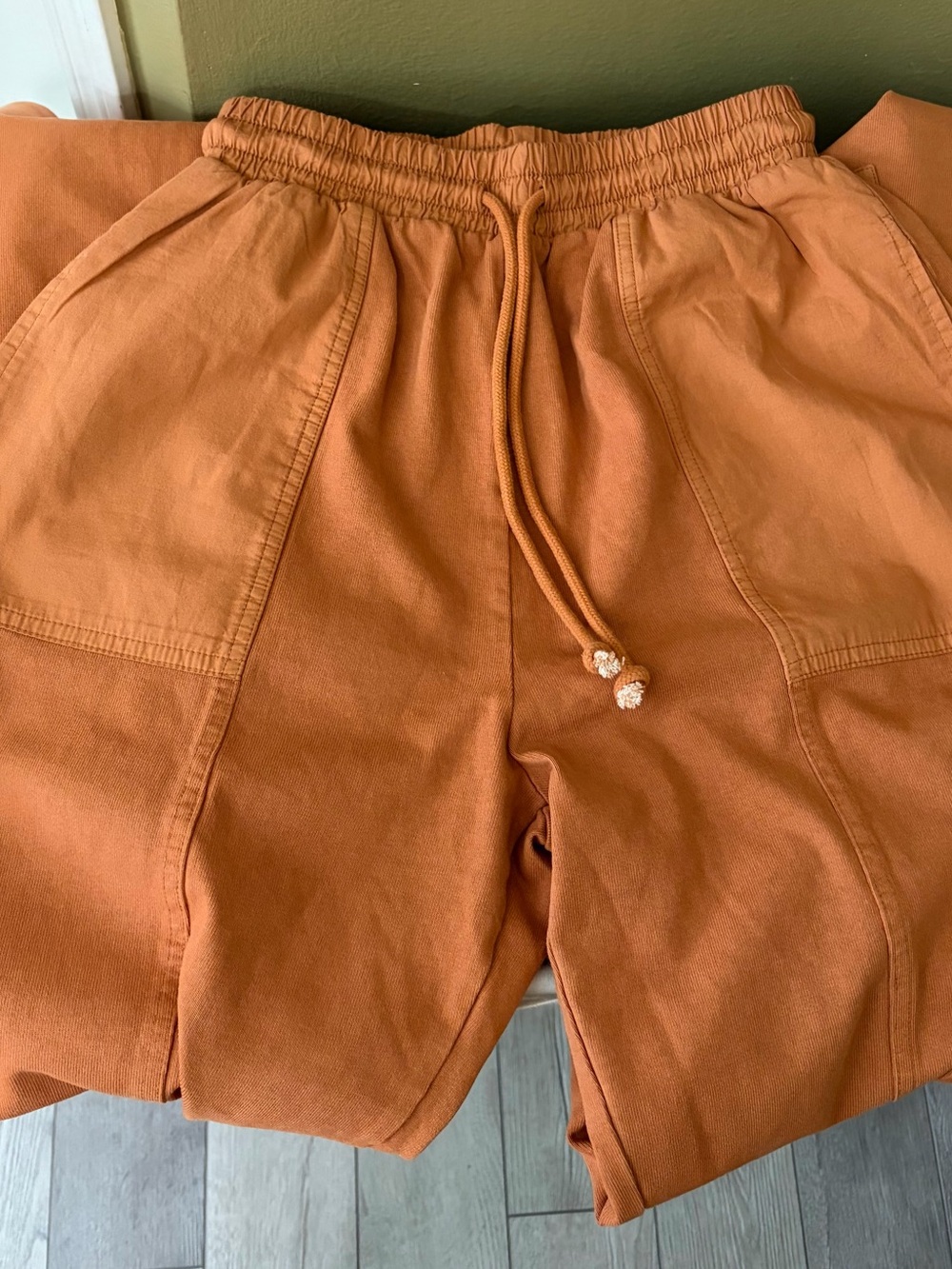 Zara Washed-Effect Cargo Pants Burnt Orange Size Small - Picture 7 of 11